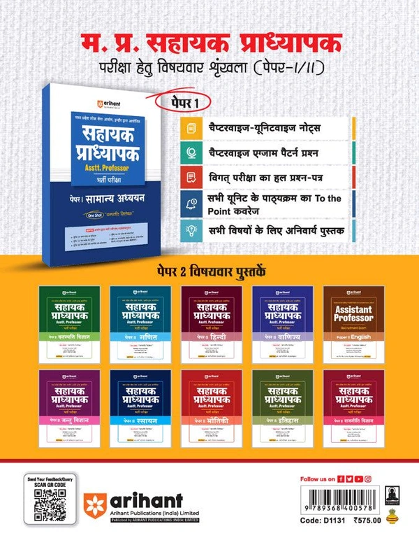 MPPSC Madhya Pradesh Assistant Professor Hindi (Paper-II ) Entrance Exam 2025