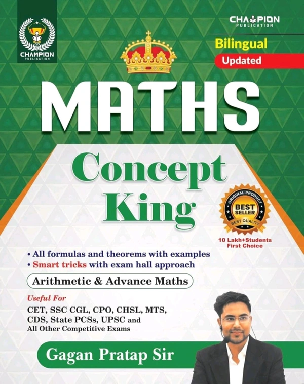 GAGAN PRATAP SIR Gagan Pratap Sir
Maths Concept King Formula Book | All Formulas And Theorem | Smart Tricks | Arithmetic & Advance Maths | Bilingual Edition 2024 | CET, SSC CGL, CPO, CHSL, MTS, CDS, UPSC | All Other Competitive Exams
2025th Edition