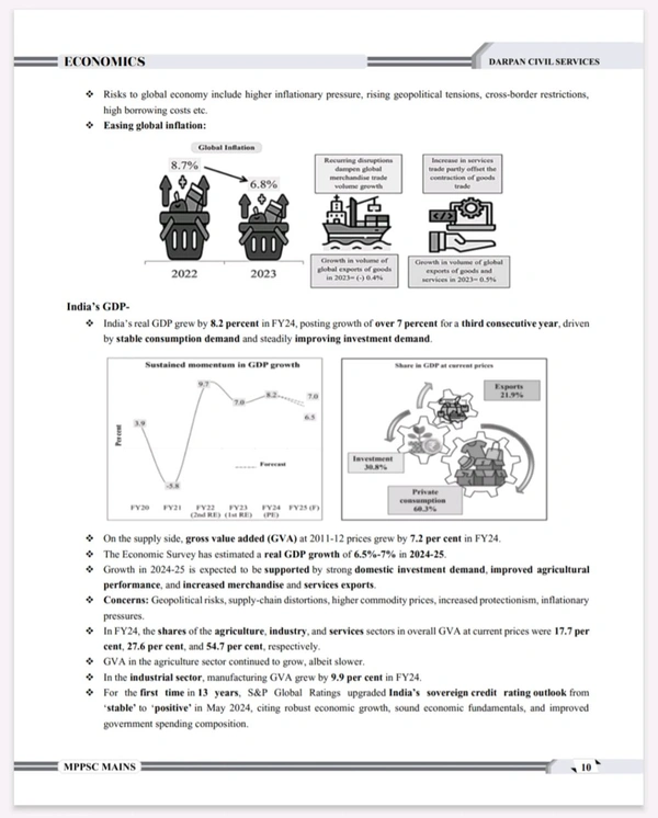 Darpan Publication MPPSC Mains Paper 3 Part A | Economics (Economy & Statistics of India and Madhya Pradesh) | Based on MPPSC 2024 New Syllabus | Complete Guide with Analysis | English Medium Available