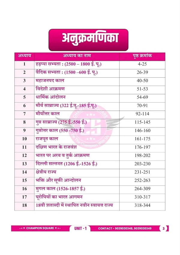 Champion Squre Coaching MPPSC Mains Paper-1 Unit-1 | Prachin Evam Madhyakaleen Bharat Ka Itihas Book | Hindi Medium | Champion Square