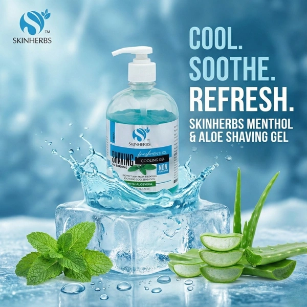 SKINHERBS SkinHerbs Shaving Gel - Fresh Menthol Cooling Gel-500ml - 500ml