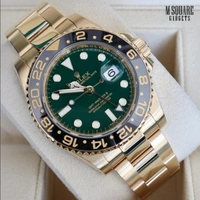 Rolex Oyster Perpetual GMT Master II | Green Dial with Black Bezel and Yellow Gold Chain | Master Made Copy | Premium Watch | Next to Original | MSquare Gadgets | Luxury Brands