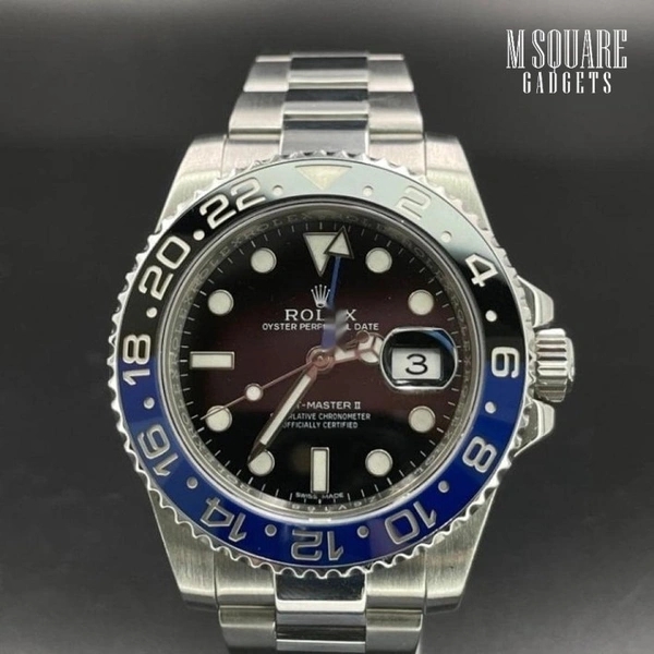 Rolex GMT Master II Batman | Black Dial With Black & Blue Bezel | Master Made Copy | Premium Watch | Next To Original | MSquare Gadgets | Luxury Brands