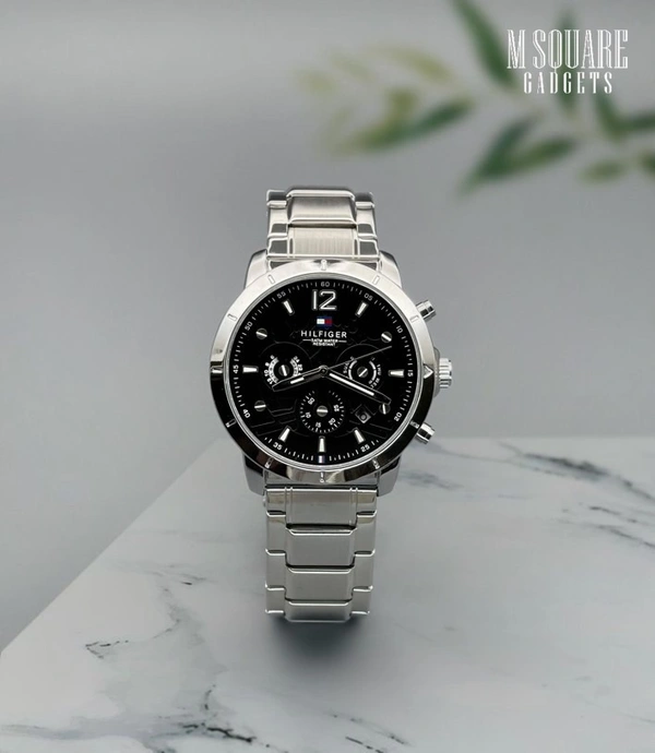 Tommy Hilfiger Luca | Black Dial | Stainless Steel Chain | Master Made Copy | Next To Original | MSquare Gadgets | Luxury Brand