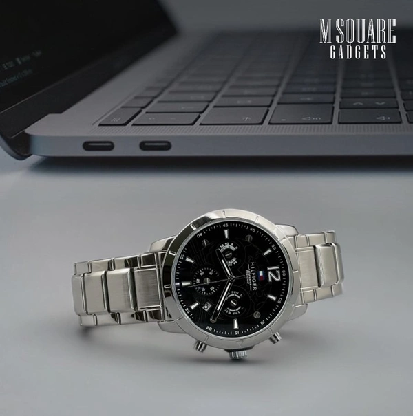 Tommy Hilfiger Luca | Black Dial | Stainless Steel Chain | Master Made Copy | Next To Original | MSquare Gadgets | Luxury Brand