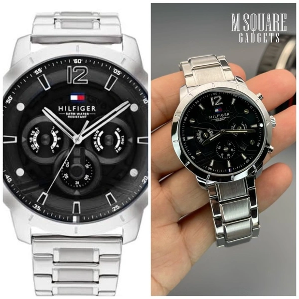 Tommy Hilfiger Luca | Black Dial | Stainless Steel Chain | Master Made Copy | Next To Original | MSquare Gadgets | Luxury Brand