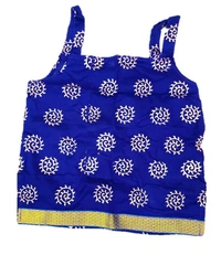 PK HUB® Baby Girl's Cotton Readymade Printed Lehenga Choli,Cute Gold print - 3-4 year, blue
