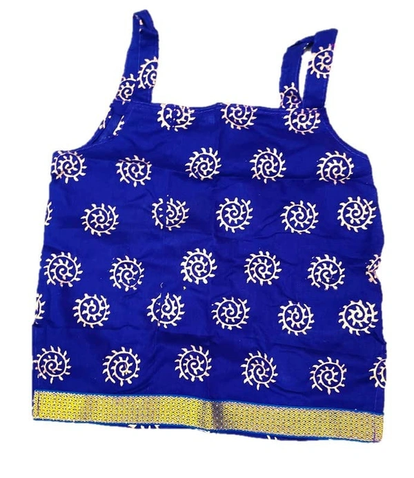 PK HUB® Baby Girl's Cotton Readymade Printed Lehenga Choli,Cute Gold print - 3-4 year, blue