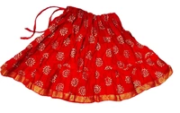 PK HUB® Baby Girl's Cotton Readymade Printed Lehenga Choli,Cute Gold Print - 4-5 year, Red