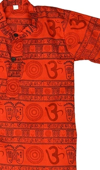 Om Printed Cotton Short Kurta T-shirt for Baby/Boys/Girls Red & Yellow (COMBO-2) - 10Y - 11Y