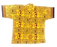 Om Printed Cotton Short Kurta T-shirt for Baby/Boys/Girls Beige & Yellow (COMBO-2) - 10Y - 11Y