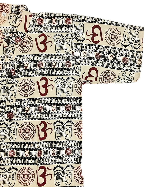 Om Printed Cotton Short Kurta T-shirt for Baby/Boys/Girls Beige & Yellow (COMBO-2) - 10Y - 11Y