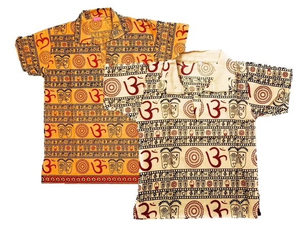 Om Printed Cotton Short Kurta T-shirt for Baby/Boys/Girls Beige & Yellow (COMBO-2) - 10Y - 11Y