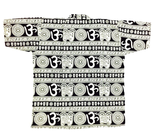 Om Printed Cotton Short Kurta T-shirt for Baby/Boys/Girls Black & Yellow (COMBO-2) - 10Y - 11Y