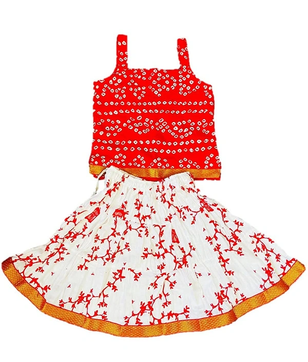 PK HUB Baby Girl's Cotton Readymade Printed Lehenga Choli - 2-3 Years