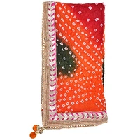 PK HUB jaipuri rajasthani women's art silk bandhej bandhani dupattas - FREE SIZE, Multicolor