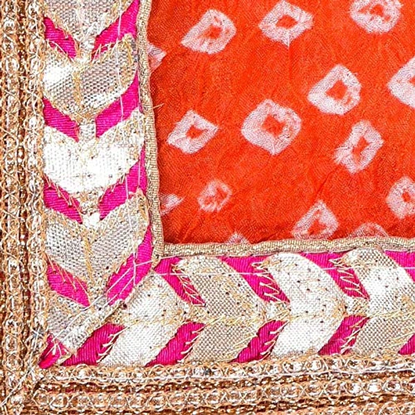 PK HUB jaipuri rajasthani women's art silk bandhej bandhani dupattas - FREE SIZE, Multicolor