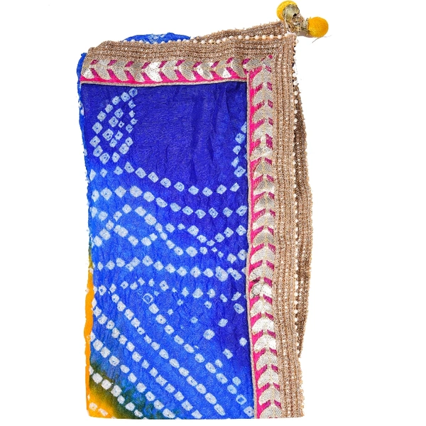PK HUB jaipuri rajasthani women's art silk bandhej bandhani dupattas - FREE SIZE, Multicolor
