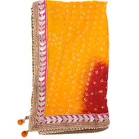 PK HUB jaipuri rajasthani women's art silk bandhej bandhani dupattas - FREE SIZE, Multicolor