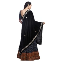 PK HUB Women's Velvet Gota Patti Dupatta (1Pc Dupatta Only, 30 Inches x 2.25 MTRS) - FREE SIZE, Black