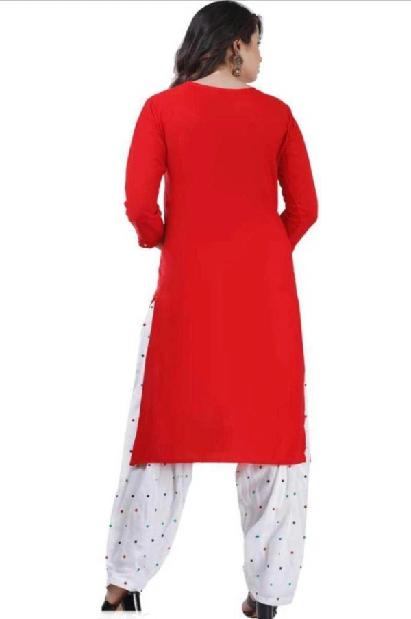 PK HUB Women’s Reyon Readymade Salwar Suit Set. Embroidery work Kurti salwar Dupatta Set Latest - XXL, Red