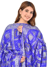 PK HUB® Women's Art Silk Banarasi Bandhej Ghatchola Dupatta (2.5 - mtr) - FREE SIZE, Blue