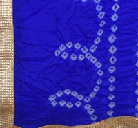 Women's Silk Bandhej Multicolor Dupatta (Free Size) - Blue