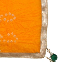 Women's Silk Bandhej Multicolor Dupatta (Free Size) - Yellow