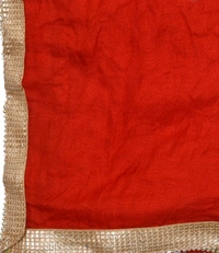 Women's Silk Bandhej Multicolor Dupatta (Free Size) - Red