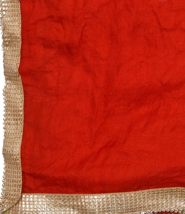 Women's Silk Bandhej Multicolor Dupatta (Free Size) - Red