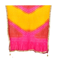 Women's Silk Bandhej Multicolor Dupatta (Free Size) - Multicolor