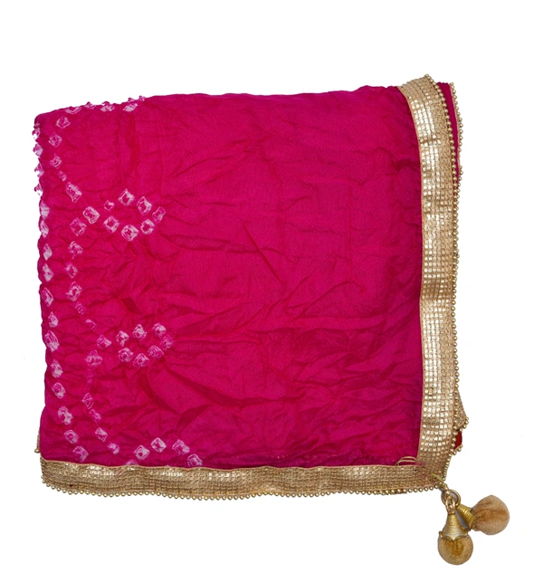 Women's Silk Bandhej Multicolor Dupatta (Free Size) - Multicolor