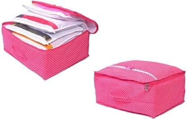 Swing Saree Storage Bag with Zip Non Woven Saree Cover Large with Printed |Organiser Clothes Cover & Storage Set of 12 Transparent Saree Cover - 237