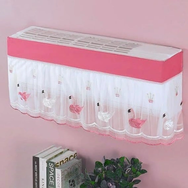 Air Conditioning Dust Cover Embroidery Designer And Raning Mood Ac Cover For Indoor Split Ac 1.5 And 2.0 Ton (97 X 31 X 21 .5Cm ) (Green)