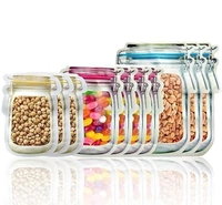 Plastics Transparent Jar Shaped Stand-up Pouch With Zipper