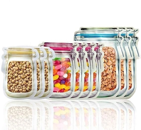 Plastics Transparent Jar Shaped Stand-up Pouch With Zipper