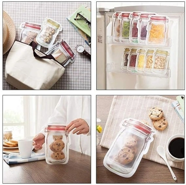 Plastics Transparent Jar Shaped Stand-up Pouch With Zipper