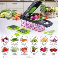 Vegetable Chopper, Pro Onion Chopper, Multifunctional 13 in 1 Food Chopper, Kitchen Vegetable Slicer Dicer Cutter, Veggie Chopper with 8 Blades, Carrot and Garlic Chopper with Container Brand: AMGO APPLIANCES