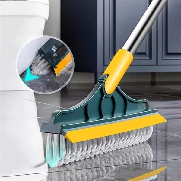 Cleaning Brush with Wiper + Bottle Cleaner Brush 2 in1 Floor Cleaner Long Handle Home Kitchen Bathroom Toilet Cleaning Accessories