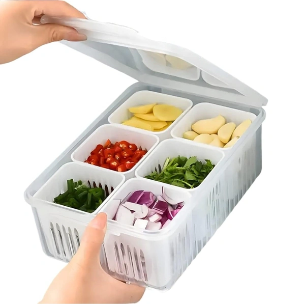 6 in 1 Fridge Storage Boxes Freezer Storage Containers, Container for Kitchen Storage Set (Set of 1)