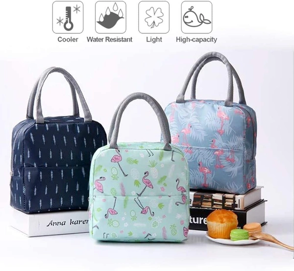 Export Insulated Lunch Bag for Office School Picnic Outdoor Lunch Bag for Women Student Kids Storage Bag Portable and Reusable Regular Size Multicolor Pack of 1