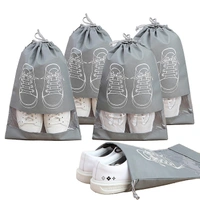 Shoe Bags Pouches Travel Cover for Shoe Storage & Travelling Drawstring Bags Dust Cover, Grey
