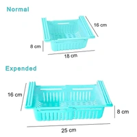 4 Pcs Expandable Adjustable Fridge Storage Basket Under Shelf Fridge Organiser Rack Space Saver Refrigerator Sliding Drawers (Adjustable...