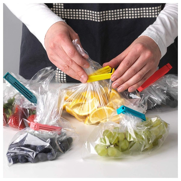 Plastic Food Snack Bag Pouch Clip Airtight Leak Proof Snack Seal Sealing Bag Clips Sealer Food Pouch Clip Manual Vacuum Bag Sealer Clamps 3 Different Size Large, Medium, Small (Set of 18)