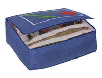 Dot Printed Saree Cover 1 Bag for 12 Sarees, 12 Flap Sarees Bag Wedding Collection (Blue, Fabric)