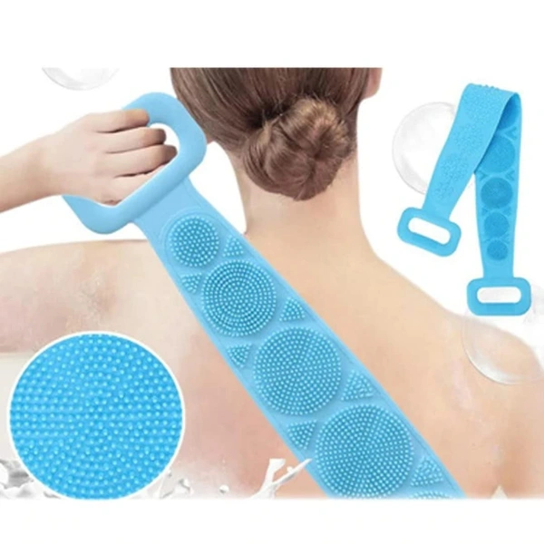Silicone Back Body Scrubber Bath Brush Washer For Dead Skin Removal Men & Women Silicon belt for Bathroom Backside Cleaning