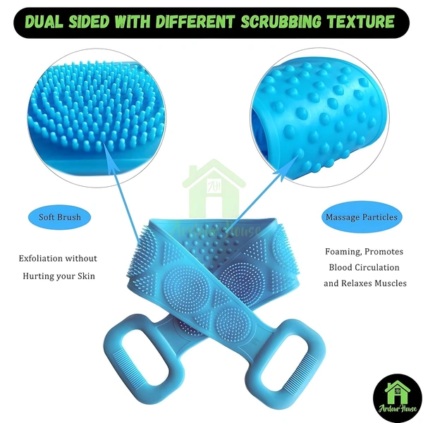Silicone Back Body Scrubber Bath Brush Washer For Dead Skin Removal Men & Women Silicon belt for Bathroom Backside Cleaning