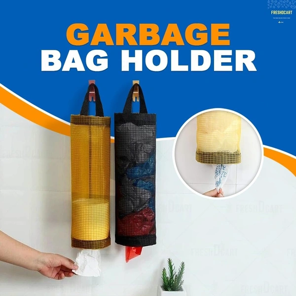 Plastic Bag Holder Foldable Breathable Hanging Trash Bags Organizer for grocery bags garbage bags for Home and Kitchen ( Pack of 1 )