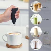 Electric Mini Hand Blender Coffee Beater | Handheld Milk Frother | Milk Foamer | Portable Foam Maker for Coffee, Cappuccino, Lattes, and Egg Beaters (Black)- Battery Operated