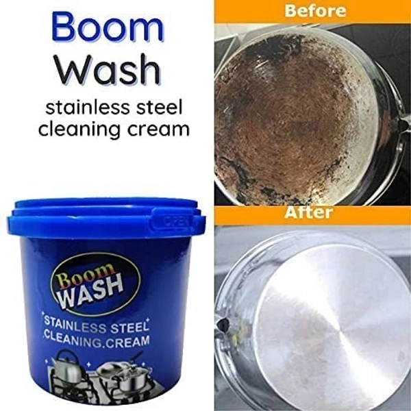 Foods Boom Wash Stainless Steel Over Cookware Cleaning Paste | Boom Wash Cleaning Cream | Powerful Household Kitchen Cleaner | Multipurpose Korean Formula Detergent Cream
